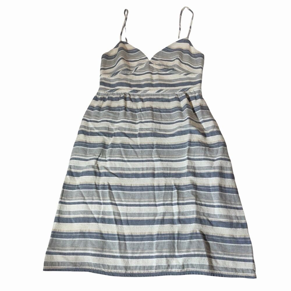 Theory Dress Women's Size 6 Blue Striped Melaena Haviana Spaghetti Strap Knee